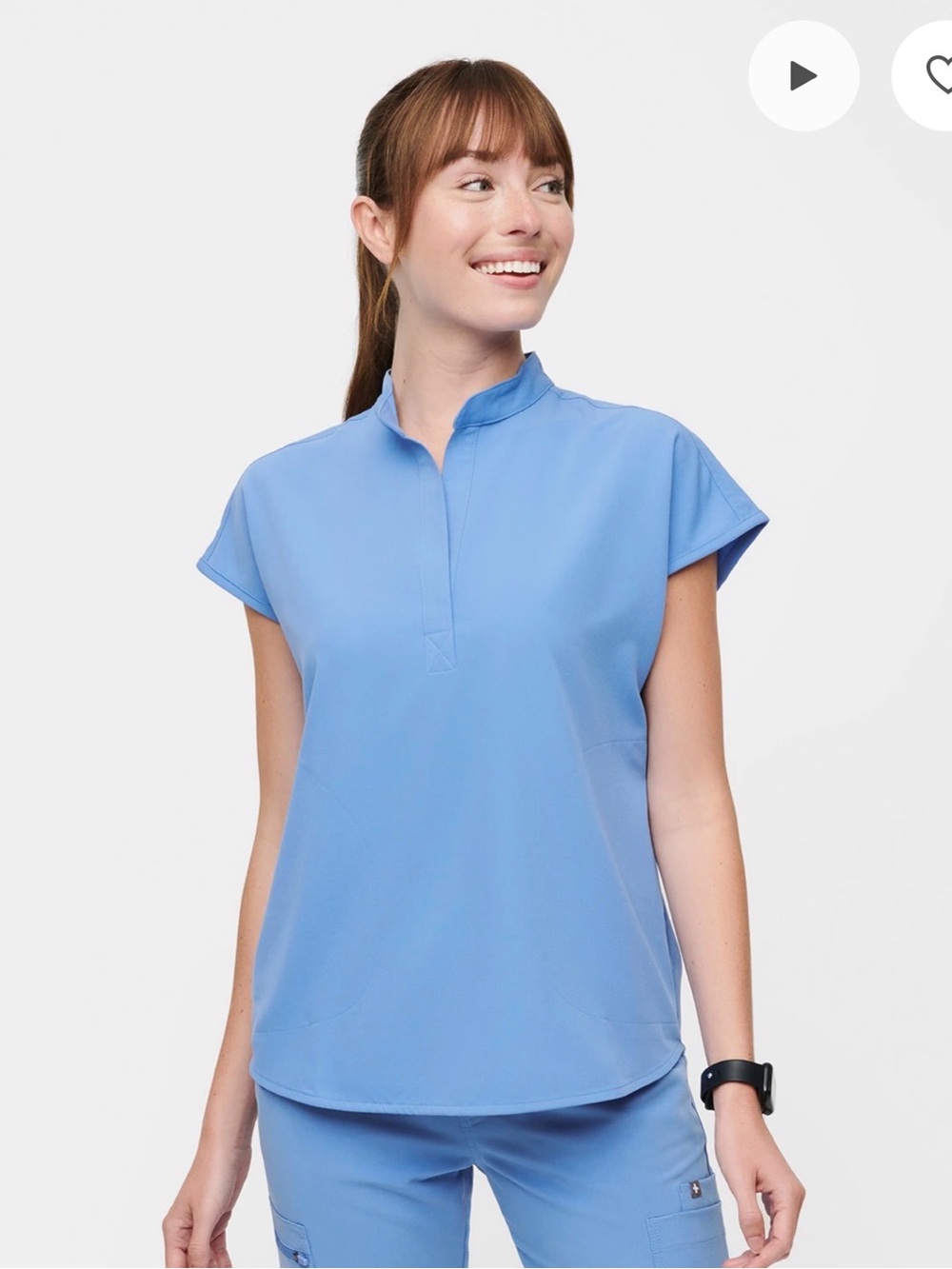 FIGS Women’s Rafaela Ceil Blue Scrub Top Medium